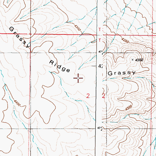 Topographic Map of Grassy Ridge, OR