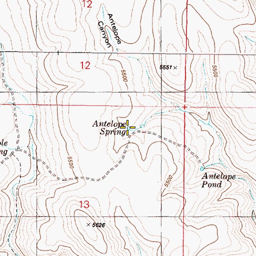Topographic Map of Antelope Spring, OR