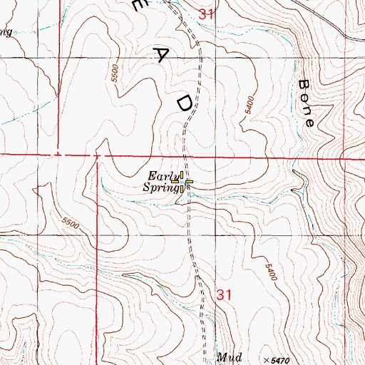 Topographic Map of Early Spring, OR
