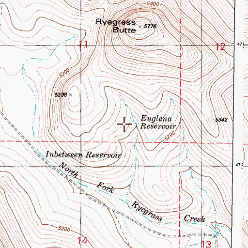 Topographic Map of Euglena Reservoir, OR