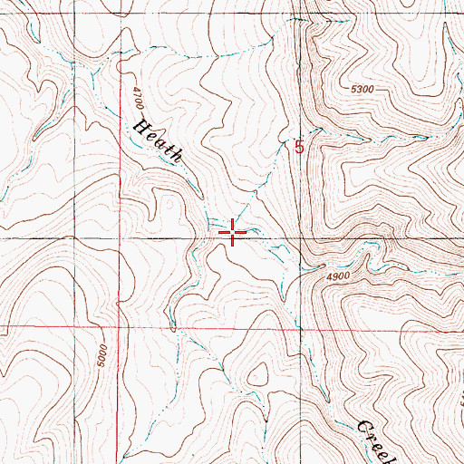 Topographic Map of North Heath Creek, OR