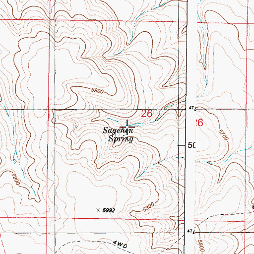 Topographic Map of Sagehen Spring, OR