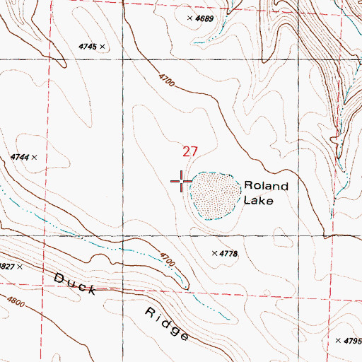 Topographic Map of Roland Lake, OR