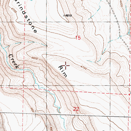 Topographic Map of Grindstone Rim, OR