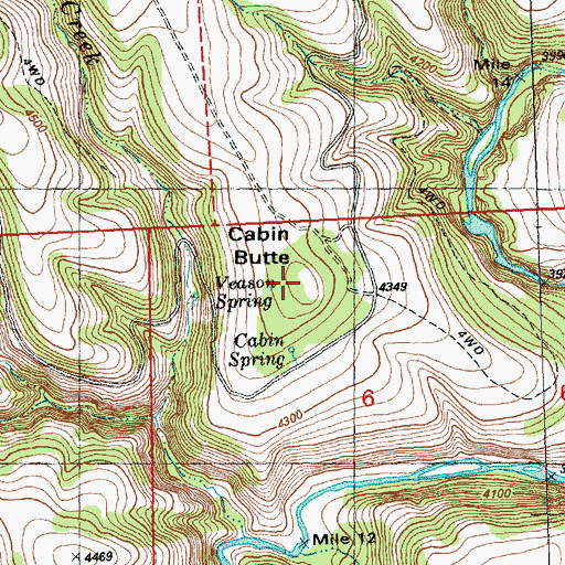 Topographic Map of Cabin Butte, OR