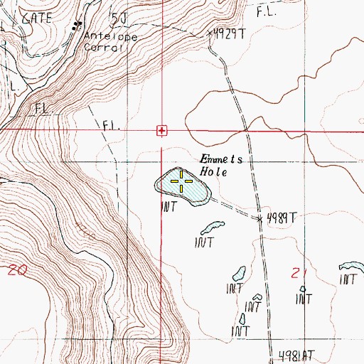 Topographic Map of Emmets Hole, OR