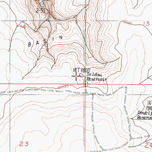 Topographic Map of Seldom Reservoir, OR