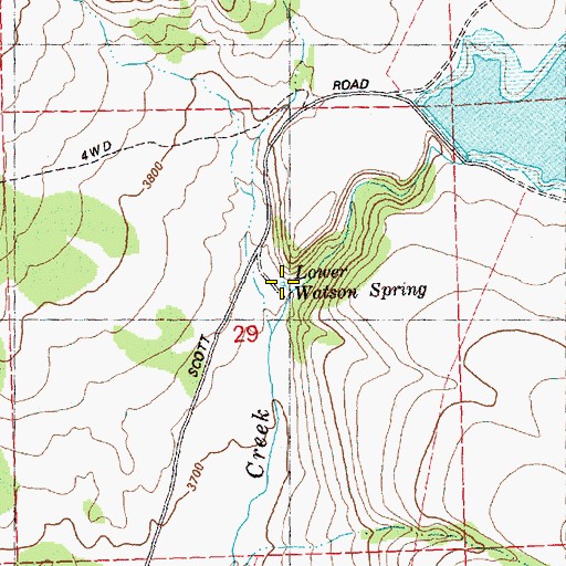 Topographic Map of Lower Watson Spring, OR