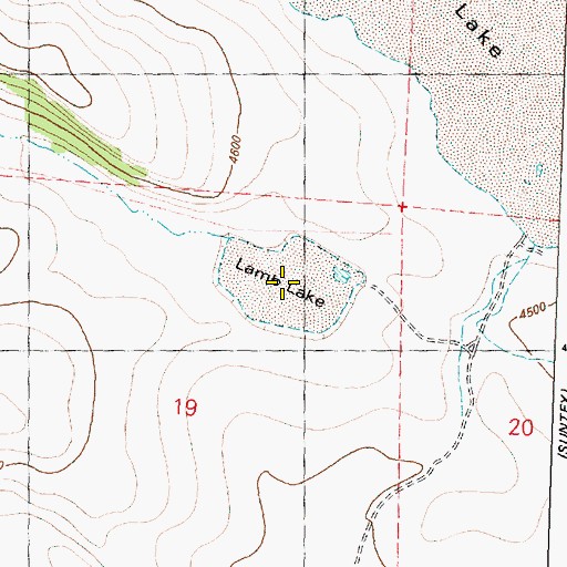 Topographic Map of Lamb Lake, OR