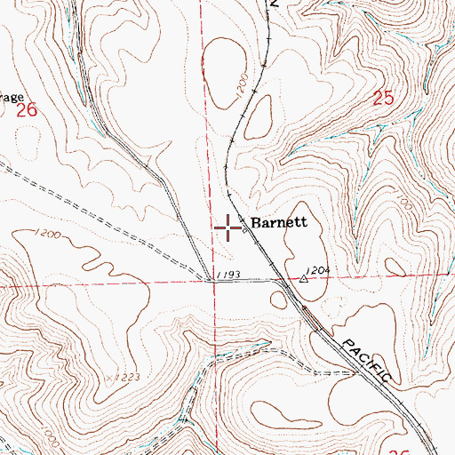Topographic Map of Barnett (historical), OR