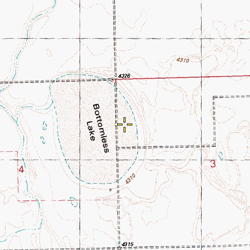 Topographic Map of Bottomless Lake, OR