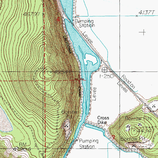 Topographic Map of Caledonia Canal, OR