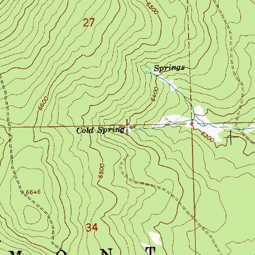 Topographic Map of Cold Spring, OR