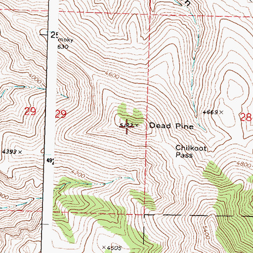 Topographic Map of Dead Pine, OR