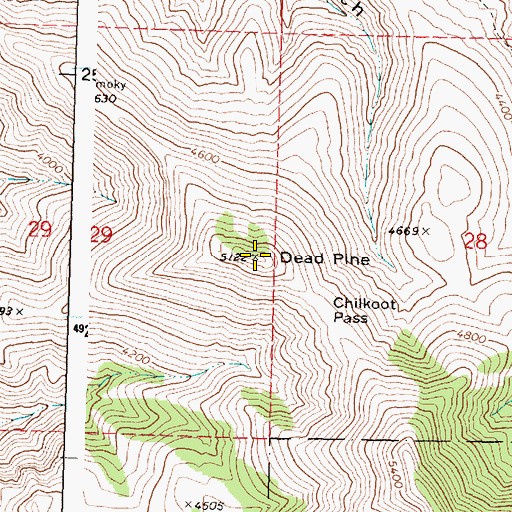 Topographic Map of Dead Pine, OR