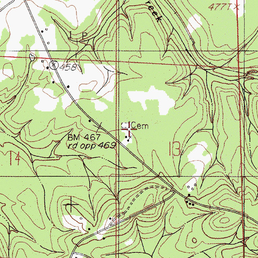 Topographic Map of Church of God, AL