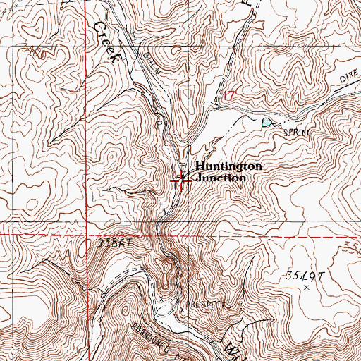 Topographic Map of Huntington Junction, OR