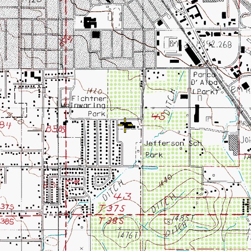 Topographic Map of Jefferson Elementary School, OR