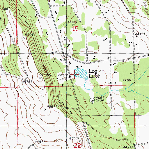 Topographic Map of Log Lake, OR