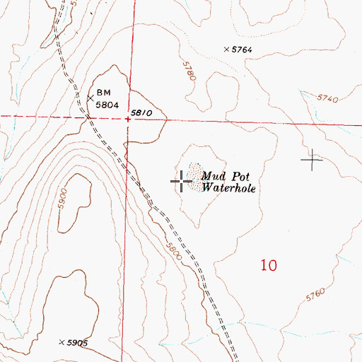 Topographic Map of Mud Pot Waterhole, OR