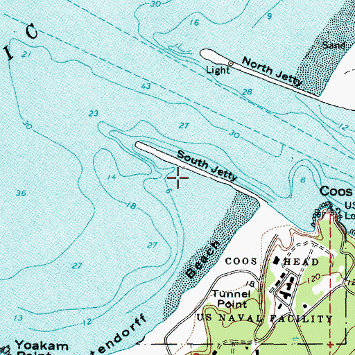 Topographic Map of South Jetty, OR