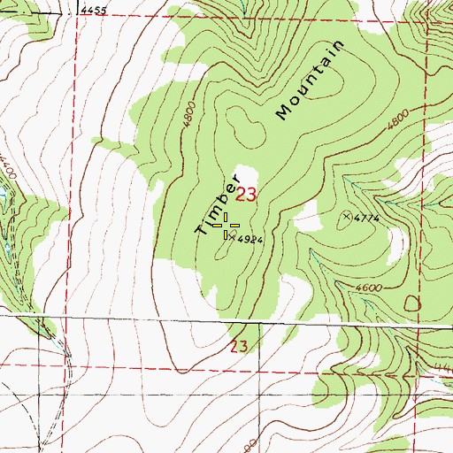 Topographic Map of Timber Mountain, OR