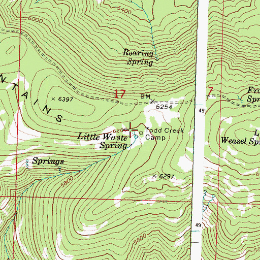Topographic Map of Todd Creek Camp, OR