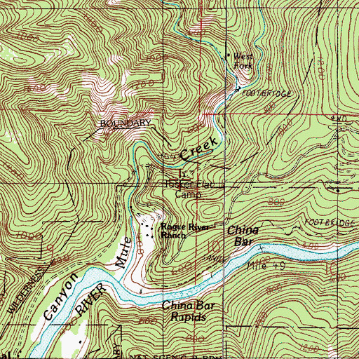 Topographic Map of Tucker Flat Camp, OR