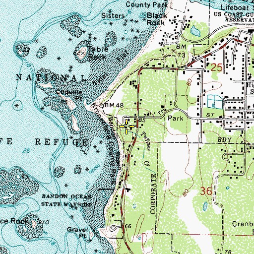 Topographic Map of Tupper Creek, OR