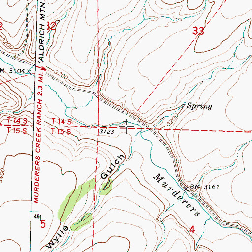 Topographic Map of Wylie Gulch, OR