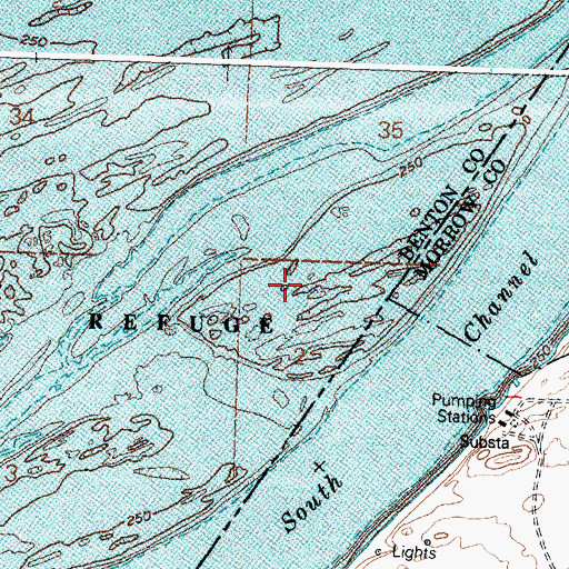 Topographic Map of Coyote Island (historical), OR