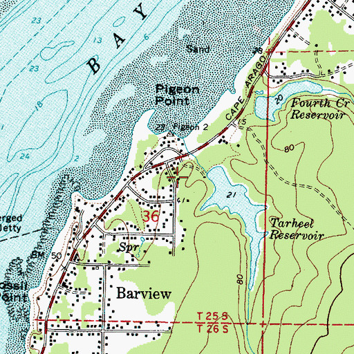 Topographic Map of Tarheel Creek Dam, OR