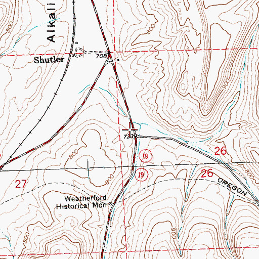 Topographic Map of East Fork Shutler Creek, OR