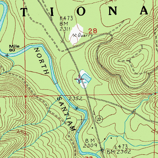 Topographic Map of Peasley Lake, OR