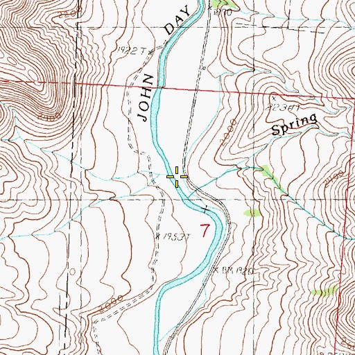 Topographic Map of Spring Creek, OR