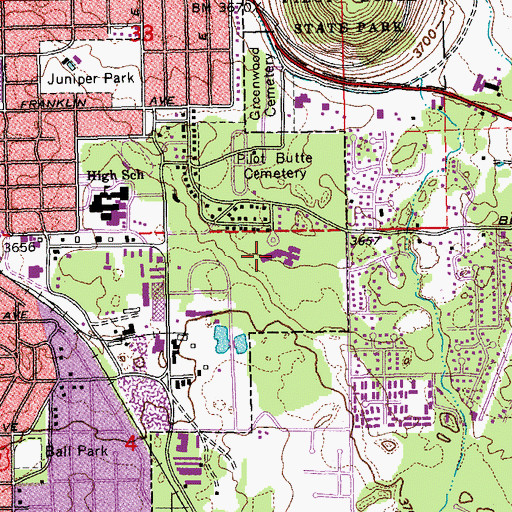 Topographic Map of Bear Creek Elementary School, OR