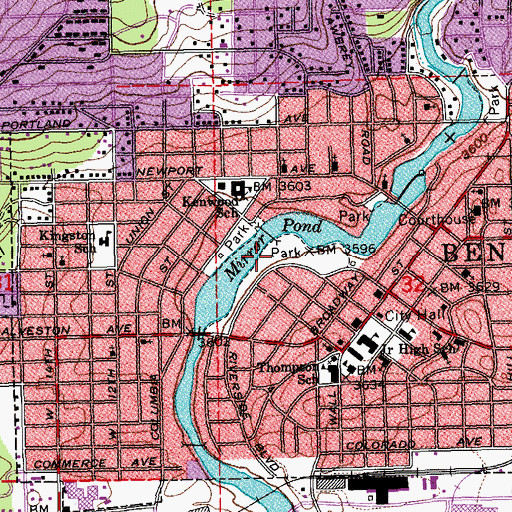 Topographic Map of Drake Park, OR