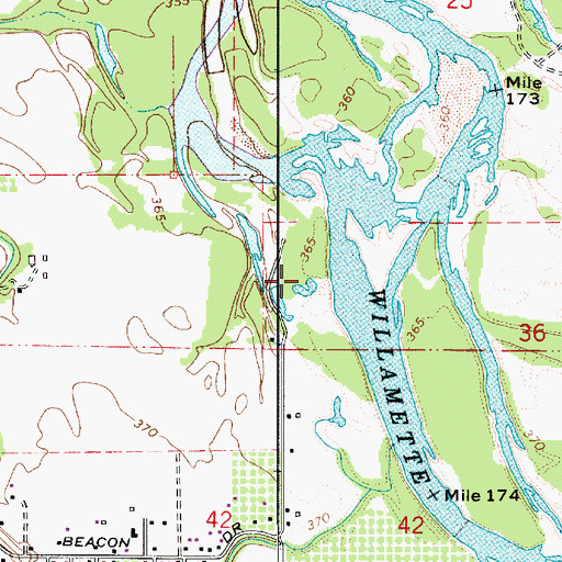 Topographic Map of Hileman Landing County Park, OR