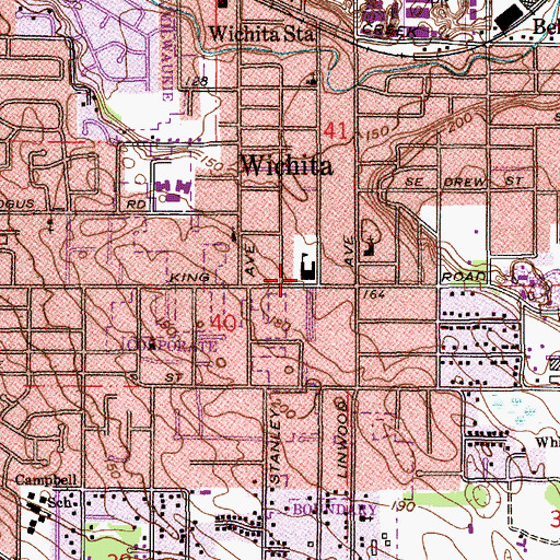 Topographic Map of Wichita Elementary School, OR