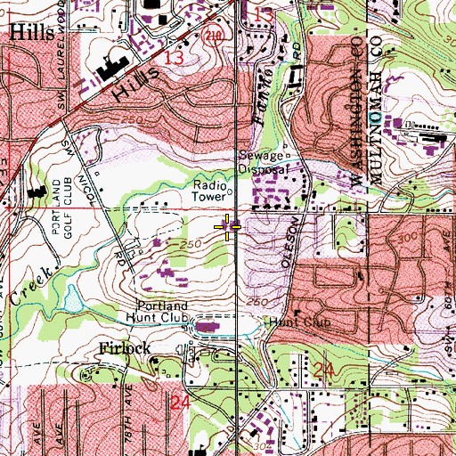 Topographic Map of Montclair Elementary School, OR