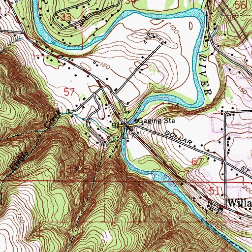 Topographic Map of Fields Bridge, OR