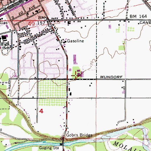 Topographic Map of Ackerman Middle School, OR