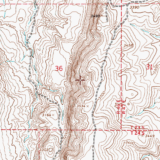 Topographic Map of Graveyard Rim, OR