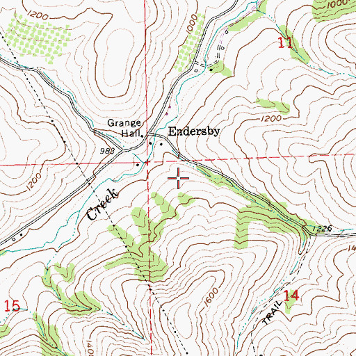 Topographic Map of Endersby School (historical), OR