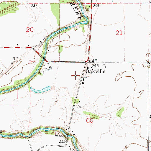 Topographic Map of Oakville School (historical), OR
