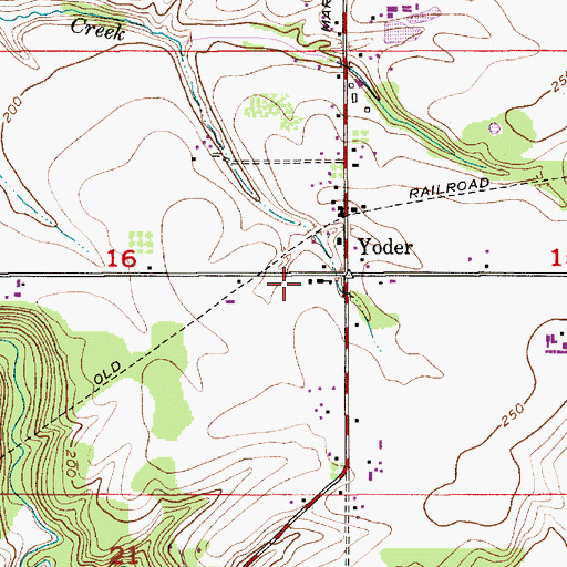 Topographic Map of Yoder Seventh Day Adventist School (historical), OR