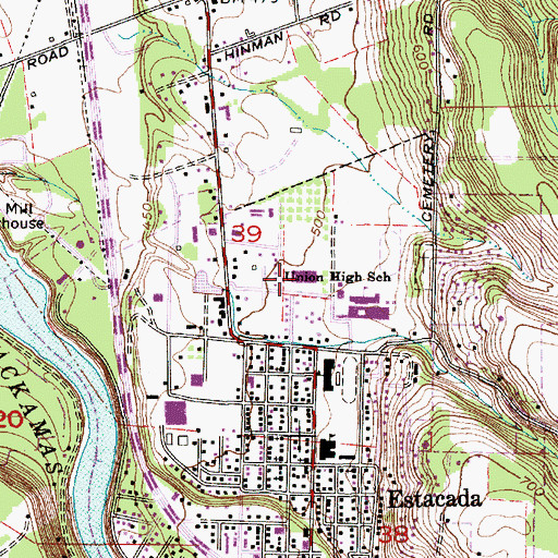 Topographic Map of River Mill Elementary School, OR