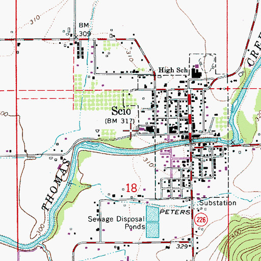 Topographic Map of Centennial Elementary School, OR