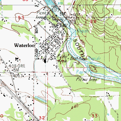 Topographic Map of Waterloo County Park, OR