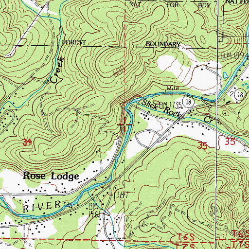 Topographic Map of Rose Lodge School (historical), OR